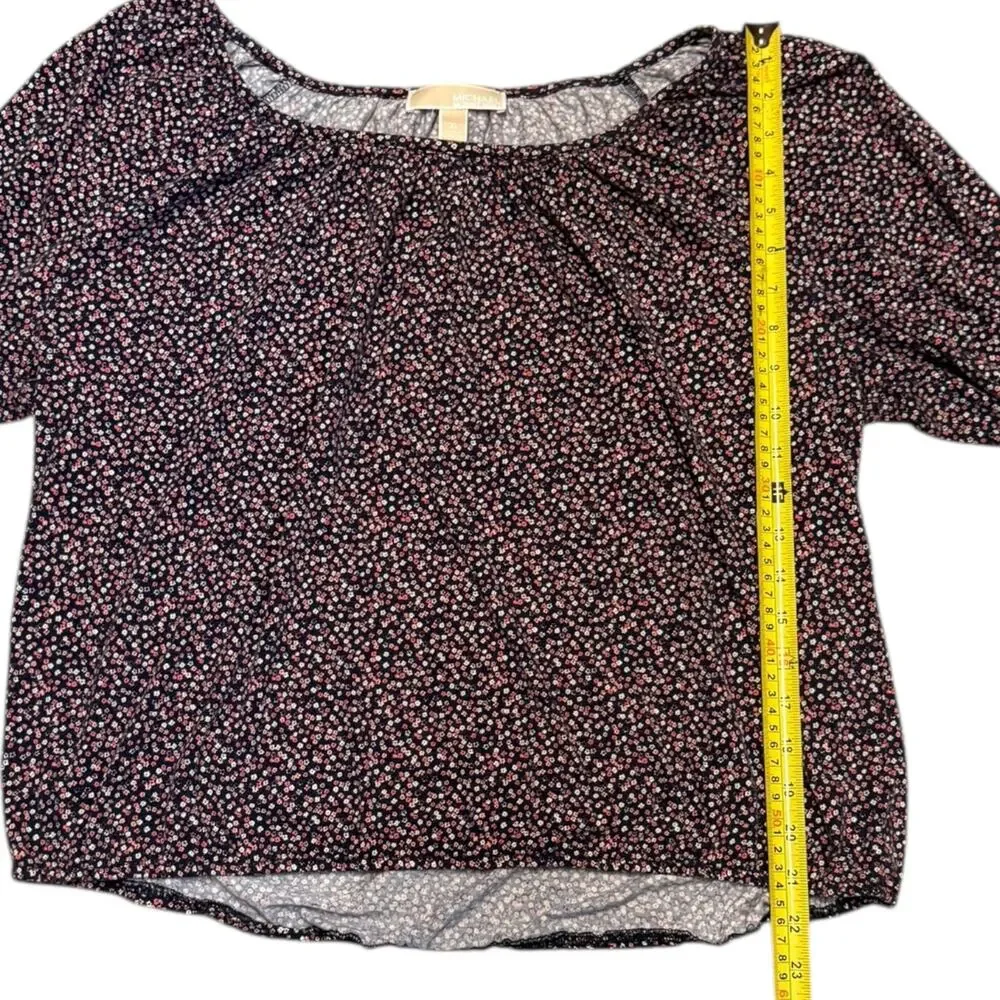 Michael Kors Blue Pink Mini Flower Shirt Size XL